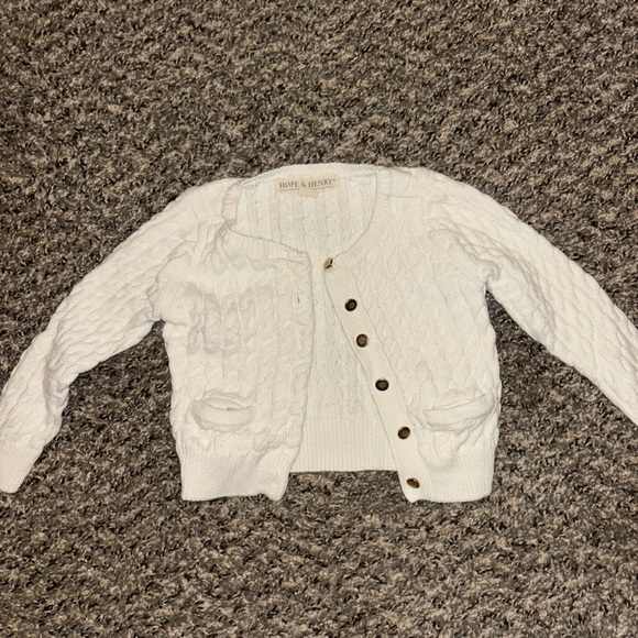Hope & Henry Other - Hope & Henry White Cable Knit Sweater 18-24 Months